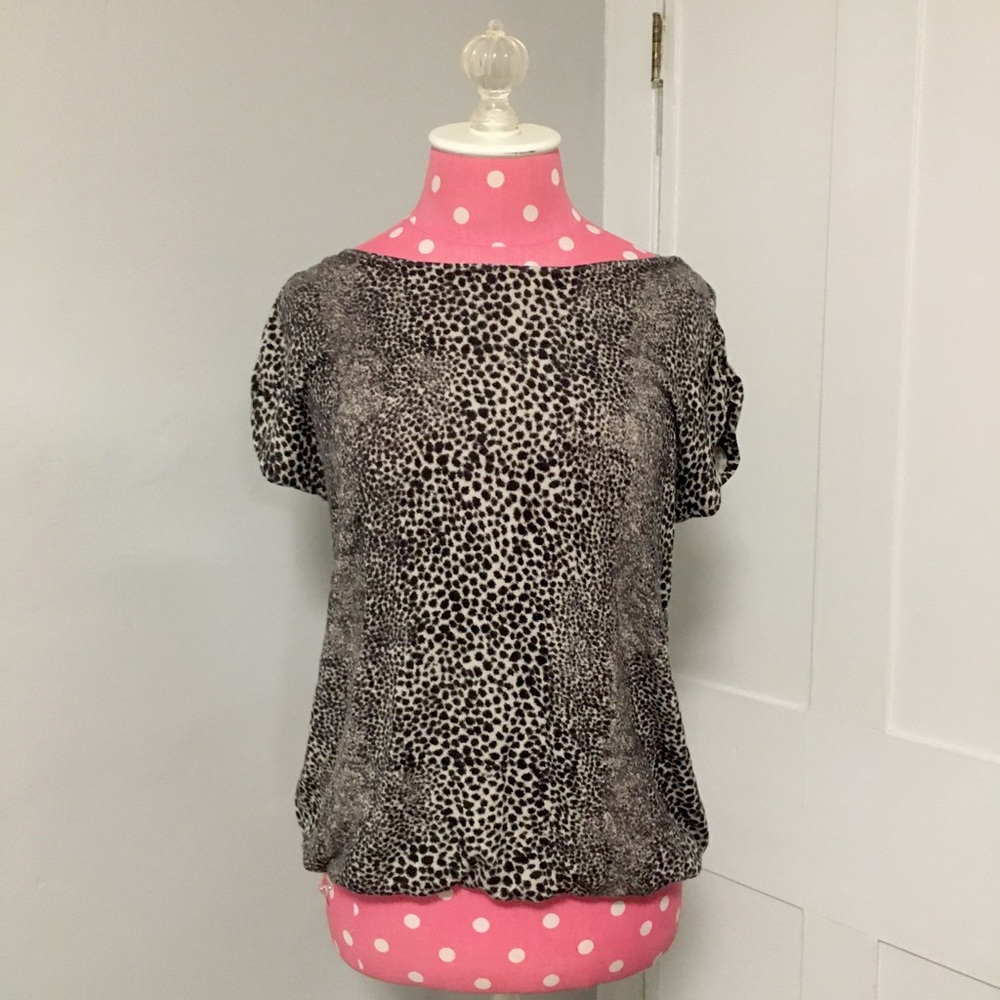 Talbots Leopard Print Boat Neck Top